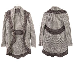 CAbi | Shawl Collar Chunky Knit Open Front Cardigan Sweater Small